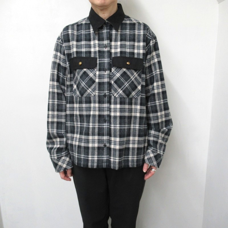 LIYOCAメランジチェックミニタリーシャツ /BK19 【日本製】